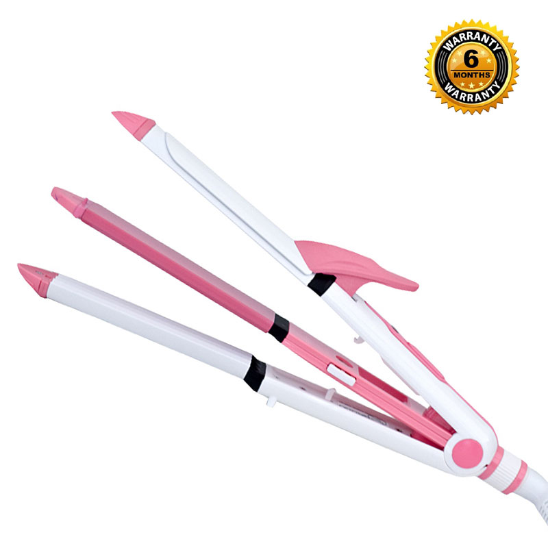 Kemei KM-1291 Professional 3in1 Hair Straightener Curler Crimper Iron